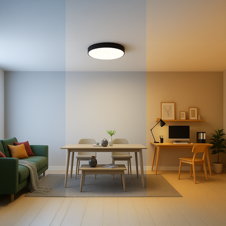 LED-Garten-Außendeckenleuchte TARTU IP44 24W Runde Deckenleuchte Schwarz und Weiß RABALUX