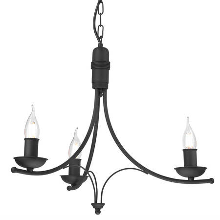 LUCY Hängelampe 3xE14 Kronleuchter Schwarz Klassisch LM-3.153 Lamkur