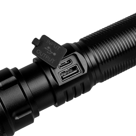 Wiederaufladbare taktische LED-Taschenlampe 600lm 10W Leistungsstarke ZOOM POWERBANK VA0179 VAYOX