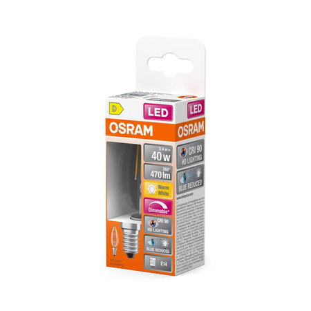 LED Leuchtmittel E14 B35 3,4W = 40W 470lm 2700K Warm 300° CRI90 Filament OSRAM SUPERSTAR+ Dimmbar