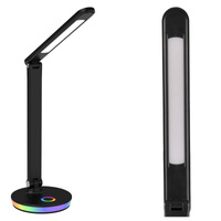 LED Tischlampe 7W 450lm 4000K Neutral RGB 120° Schwarz Dimmbar Neptun Sanico Goldlux