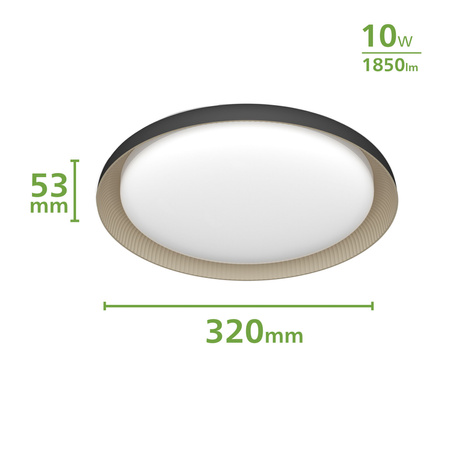 LED Plafond Deckenleuchte 10W 1850lm 2700K SceneSwitch Schwarz Pebblo Ultra Efficient Philips
