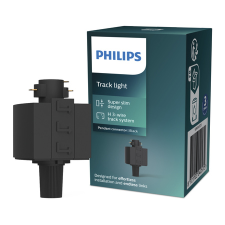 Lampenadapter für LED-Beleuchtungssammelschienen einphasig schwarz EasyLink Philips