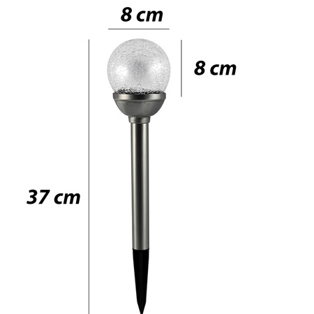 Garten LED Solarbetriebene Kugel Glas Inox 8 cm GOLDLUX (Polux)