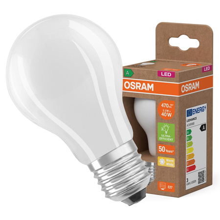 LED-Lampe A60 E27 2.2W = 40W 470lm 2700K Warm 300° Glühfaden CLASSIC ENERGY EFFICIENCY Osram