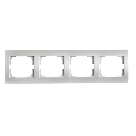 Horizontalrahmen 4fach für LOGI-Steckdose silber KANLUX