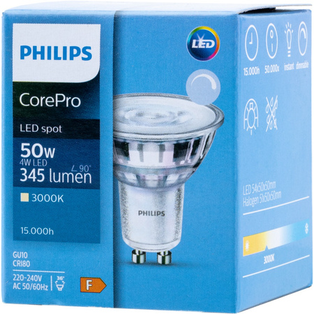 GU10 LED Leuchtmittel 5W = 50W 350lm 3000K Warm 36° PHILIPS