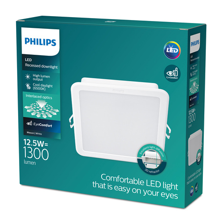 LED-Panel LED-Einbauleuchte 12,5W 960lm 6500K Weiß Meson Philips