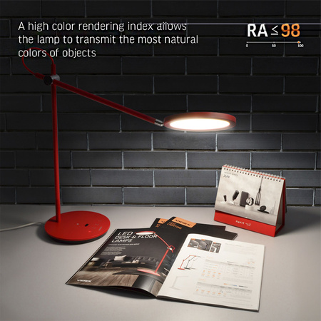 VIDEX LED-Schreibtischlampe dimmbar 20W 4100K Rot