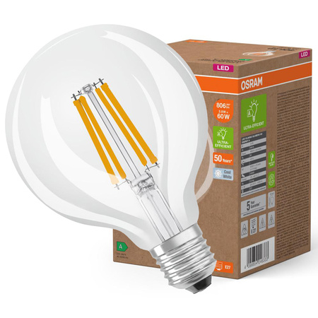 LED-Glühbirne G95 Sphere E27 3.8W = 60W 806lm 4000K Neutral 300° Filament CLASSIC ENERGY EFFICIENCY Osram