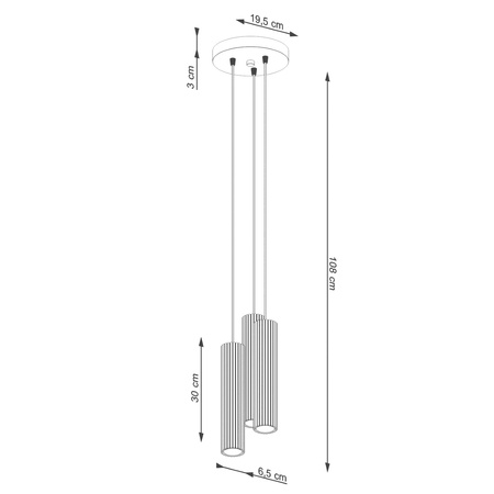 Decke Hängelampe Tuba Spot 3x GU10 Weiß Carbon Deep Space SL.1538 Sollux