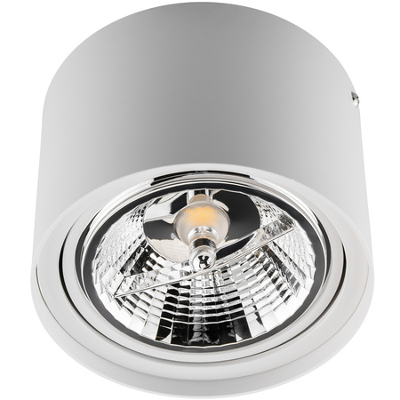 Aufputz HALOGEN SPOT TUBA Beweglich GU10 AR111 Rund Weiß 100mm TELES LUMILED