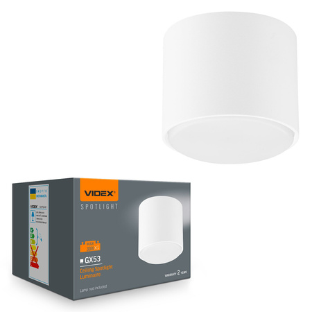 Leuchte Aufbauleuchte SPOT 1x GX53 Weiß Videx