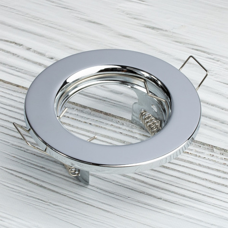 Einbaustrahler GU10, MR16 Einbauspot HALOGEN Runde Fest Chrom Blech LUMILED