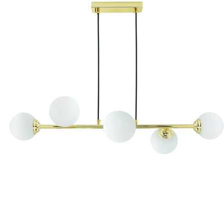 Deckenhängelampe 6xE27 GOLD PALLE Kronleuchter Glasschirme