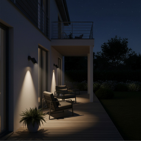 Gartenwandleuchte LED Strahler GU10 OLIMP Beweglich Schwarz 16cm - GOLDLUX (Polux)