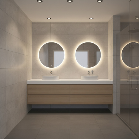 Einbaustrahler GU10, Einbauspot HALOGEN hermetisch für Badezimmer IP44 Schwarz AQUA LUMILED