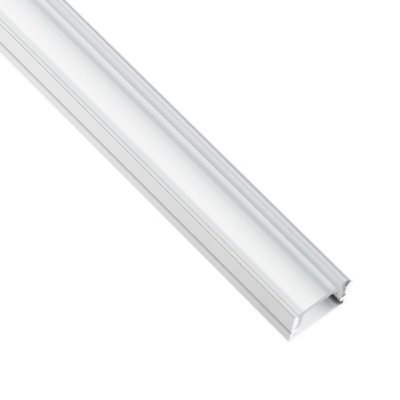 Profil aus eloxiertem Aluminium für LED KM35 Silber Aufbaumontage 2m + transparente Abdeckung + Endkappen