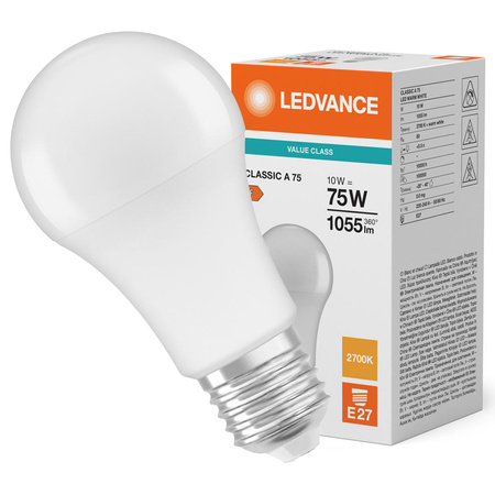 LED Lampen A60 E27 10W = 75W 1055lm 2700K Warmweiß LEDVANCE
