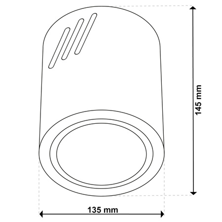 Aufbauleuchte E27, Aufbauspot Runde Tube Schwarz Fest APUS 13 LUMILED