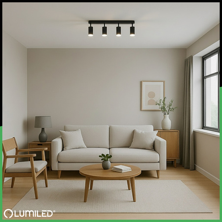 Wandleuchte LED Spot Reflektor 4x GU10 IP44 ADERO Schwarz Lumiled