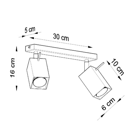 MERIDA Deckenleuchte 2xGU10 Reflektor Halogen Leuchte Moving 30cm Weiß SOLLUX