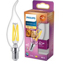 LED-Flammenlampe E14 BA35 3,4W = 40W 470lm 2700 warmes Filament PHILIPS dimmbar
