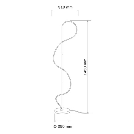LED Stehleuchte Stehend 36W 4300lm 4000K Neutral Schwarz Emma Sanico Goldlux