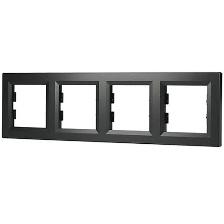 4-fach horizontaler Rahmen für die Vierfachsteckdose Asfora Anthrazit
