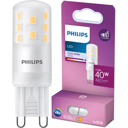 LED-Glühbirne G9 Capsule 3.7W = 40W 480lm 4000K Neutral 320° Philips
