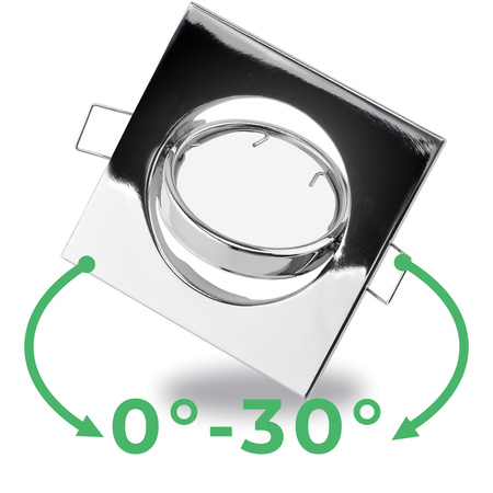 Halogen-Einbauleuchte Bewegliches Quadrat PICTOR Chromblech MR16 GU10 LUMILED