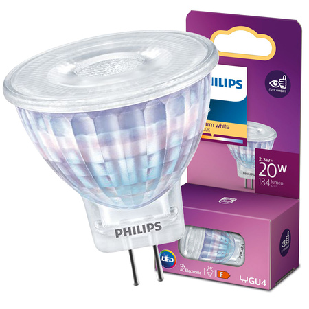 LED Leuchtmittel GU4 MR11 2,3W = 20W 200lm 2700K Warm 36° PHILIPS