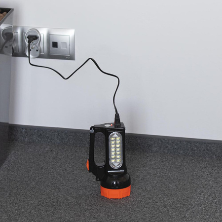 Taschenlampe wiederaufladbar Suchscheinwerfer Werkstatt Solar LED 1,5W 150lm vorne / 2,1W 500lm seitlich LB0169 LIBOX