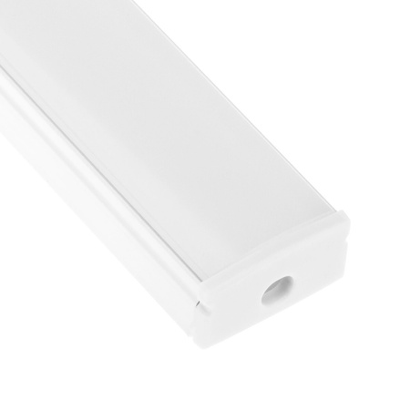 Aluminium LED-Profil KM36 mit Milchglasabdeckung und Endkappen, 2m Silber LUMILED
