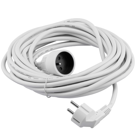 Stromverlängerungskabel Steckdose mit Erdung 10 m 3 x 1,5 mm 16 A weiß ECOLIGHT