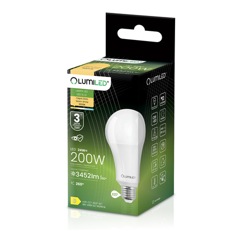 LED Lampen E27, Glühbirne A95 24W = 200W 3452lm 260° 3000K warm LUMILED