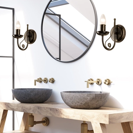 Wandleuchte DONATO E14 Schwarz Classic KM-1.29 Lamkur