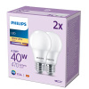 LED Lampen Set 2x E27 A60 4.9W = 40W 470lm 2700K Warm 180° PHILIPS