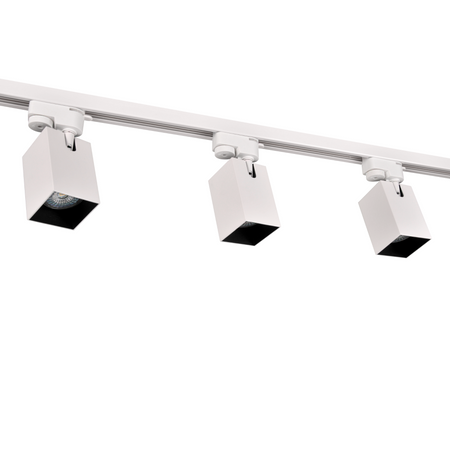 Sanico Goldlux 1-Phase Rail Kit + 3x GU10 Reflektor Weiß Schwarz SQUARE Sanico Goldlux