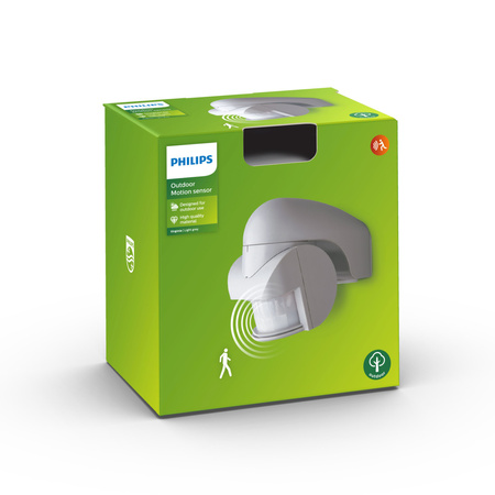 VIRGINIA Aufputz-PIR-Bewegungssensor IP44 beweglich Grau PHILIPS