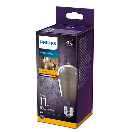 Edison LED Lampen E27 ST64 2,3 W = 11 W 100 lm 1800 K warmer Filamentrauch PHILIPS