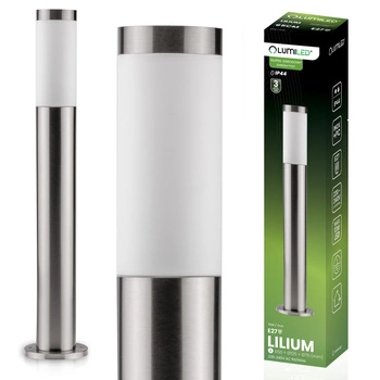 Gartenleuchte E27, Außenstehleuchte Pollerleuchte 65cm INOX LILIUM LUMILED