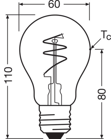Dekorative LED-Glühbirne A60 E27 4.6W = 40W 470lm 2200K Warm CRI90 300° Glühfaden Dimmbar Vintage 1906 Osram