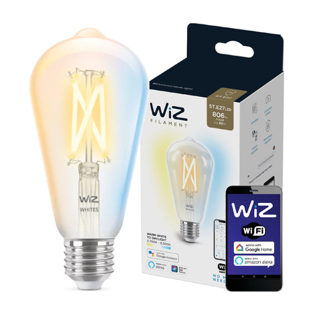 LED-Lampe E27 ST64 7W = 60W 2700-6500K FILAMENT SMART WiFi WiZ