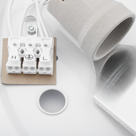 JASMIN Aufbau LED Deckenleuchten 2x E27 Holz Mattweiß 37cm