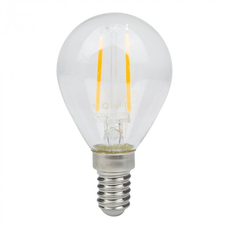LED Birne Ball P45 E14 2W 240lm 2700K Warm FILAMENT Ecolight
