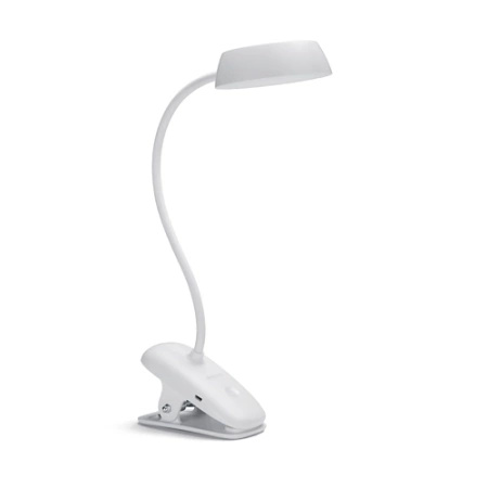 DONUTCLIP LED-Tisch-/Schreibtischlampe 3W 4000K dimmbar USB Weiß mit PHILIPS-Klemme