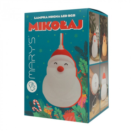 Kinder-LED-Nachtlicht 1W 3000K Warm + Multicolour RGB Wiederaufladbar 1000mAh Weiß MIKOLAJ MARY'S