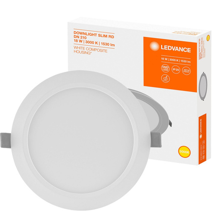 Einbau-LED-Panel 18W 3000K DOWNLIGHT Slim DN210 LEDVANCE rund