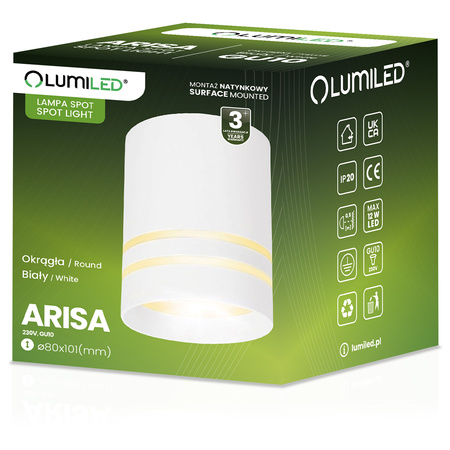 Aufputz HALOGEN Spot Tuba Beweglich ARISA GU10 LUMILED Rund Weiß 80mm